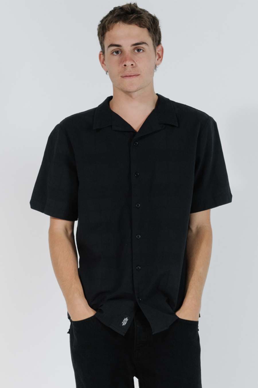 Republic Bowling Shirt | Black - West of Camden - Main Image Number 1 of 1