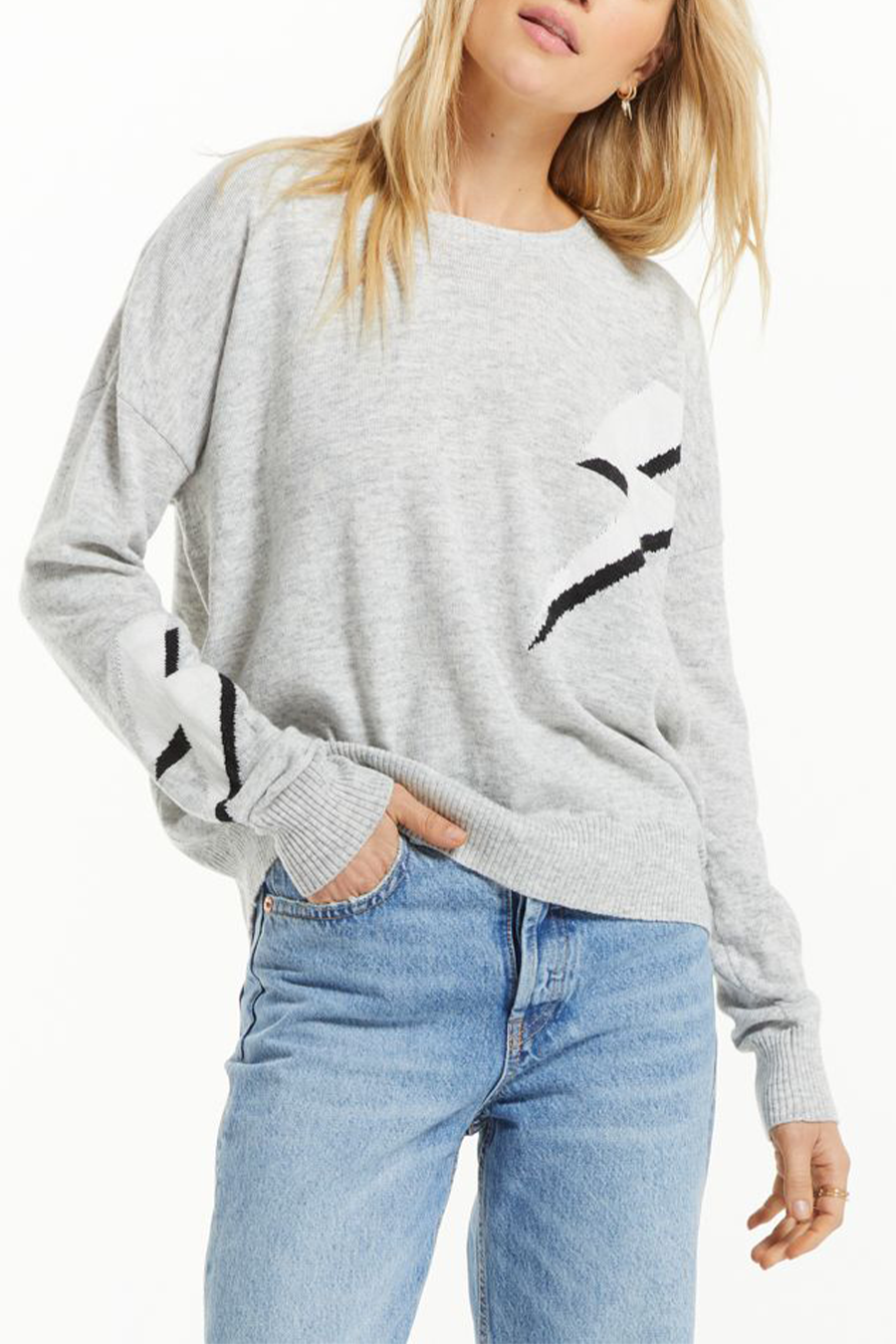 Larisa Bolt Sweater | Heather Grey - Main Image Number 1 of 1