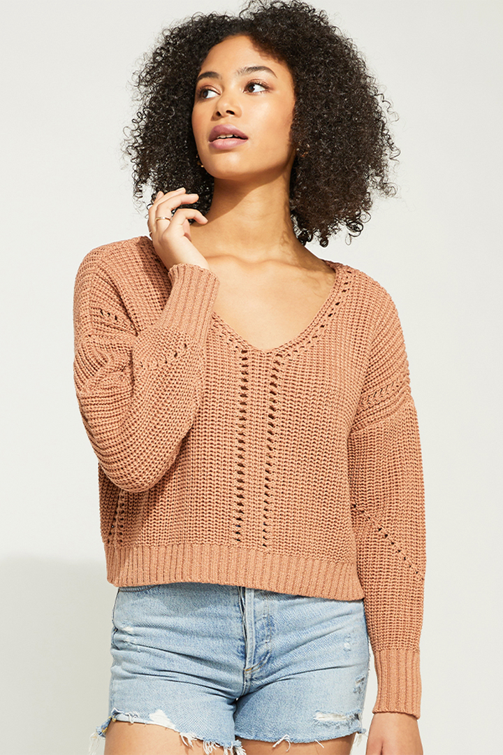 Arizona Knit Sweater | Clay - Thumbnail Image Number 1 of 2
