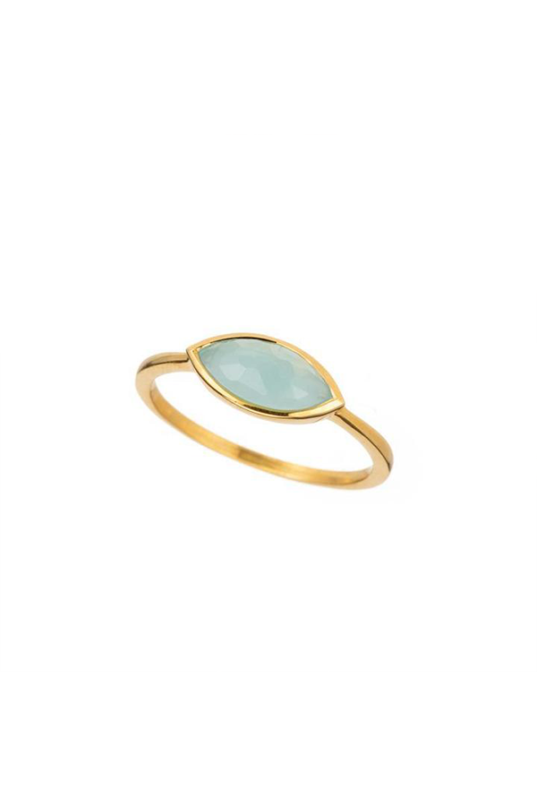 East-West Marquis Gemstone Ring | Chalcedony - Main Image Number 1 of 1