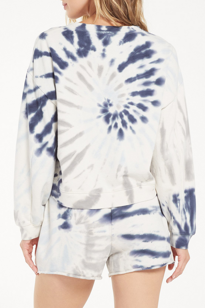 Multi Color Tie Dye Pullover | Deep Indigo - Thumbnail Image Number 2 of 2
