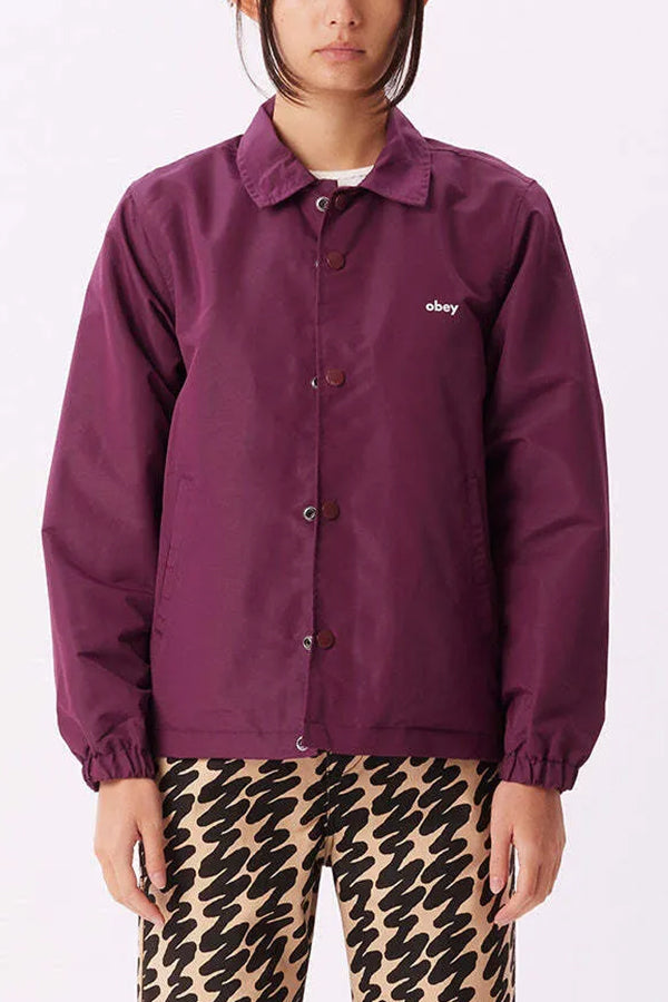 Obey Icon Coach Jacket | Beetroot - Thumbnail Image Number 1 of 2
