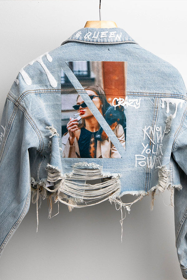 Know Your Power Jean Jacket | Blue - Main Image Number 1 of 3
