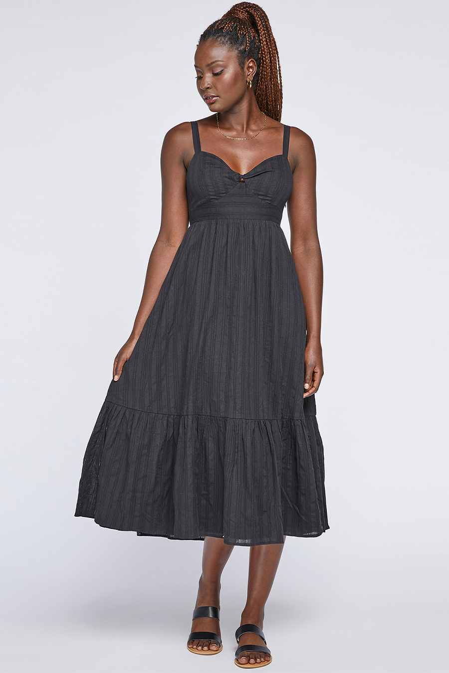 Shae Textured Dress | Black - Main Image Number 1 of 2