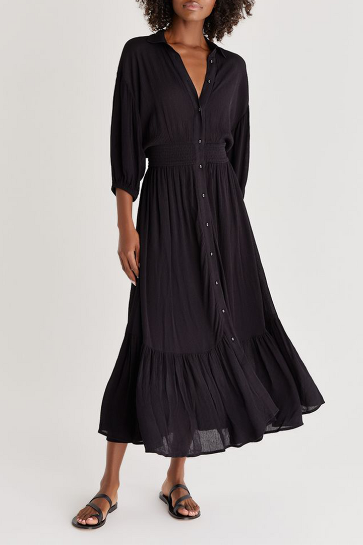 Tanya Solid Maxi Dress | Black - Thumbnail Image Number 1 of 2
