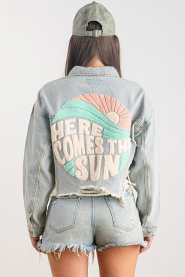 Here Comes the Sun Jacket | Light Denim - Thumbnail Image Number 1 of 3
