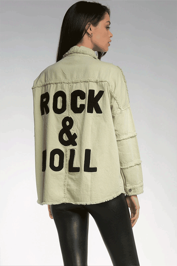 Distressed Rock & Roll Jacket | Stone - Main Image Number 1 of 2