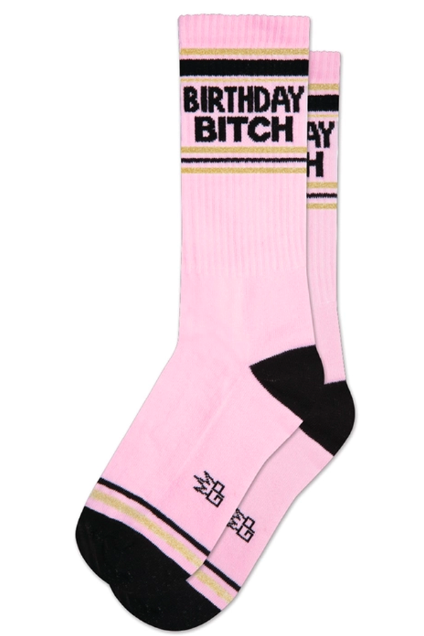 Birthday Bitch Ribbed Gym Sock - Main Image Number 1 of 1
