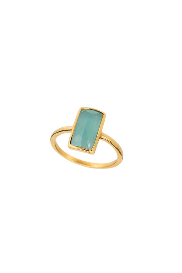Vertical Rectangle Gemstone Ring | Chalcedony - Main Image Number 1 of 1