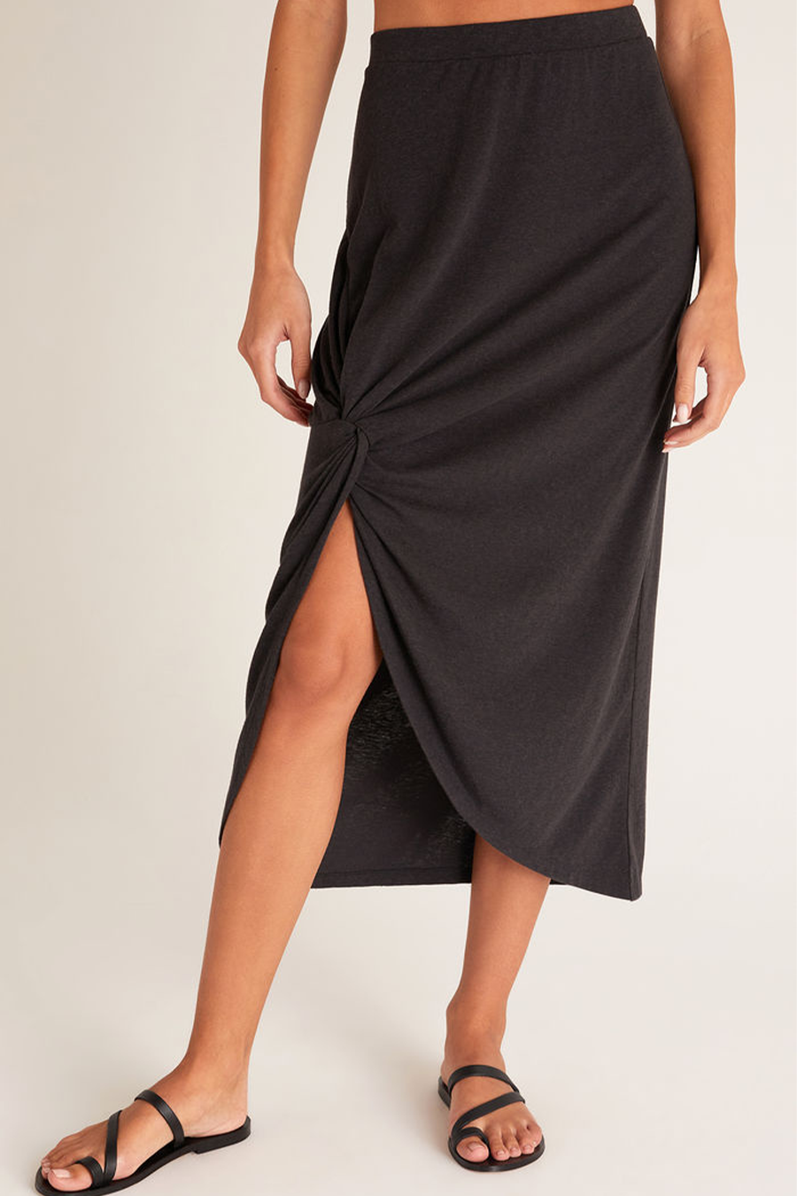 Sabina Triblend Knot Skirt | Black - Main Image Number 1 of 1