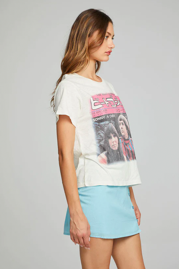 Sonny & Cher Beat Goes On Tee | Coconut Milk - Main Image Number 2 of 5