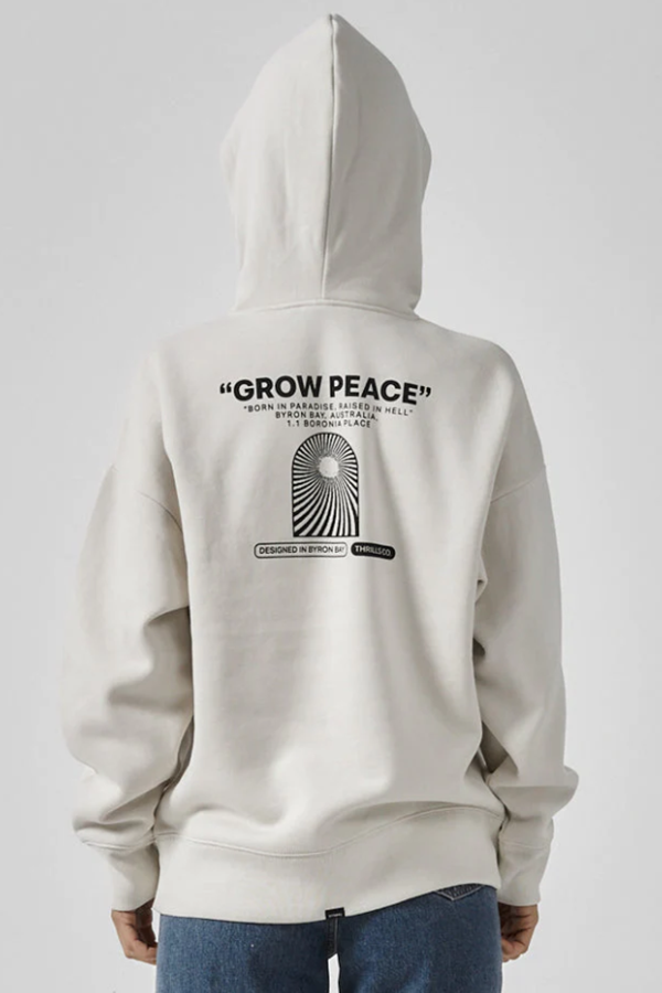 Grow Peace Fleece Hood | Heritage White