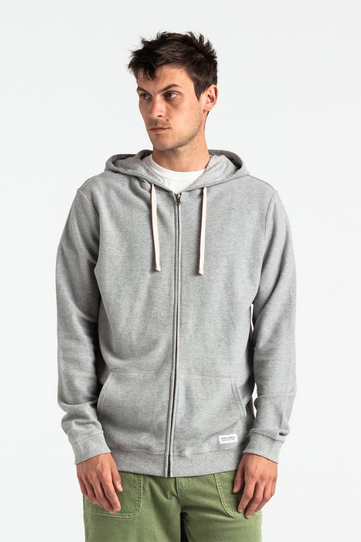 Primary Twill Zip Hoodie | Heather Grey - Thumbnail Image Number 1 of 3
