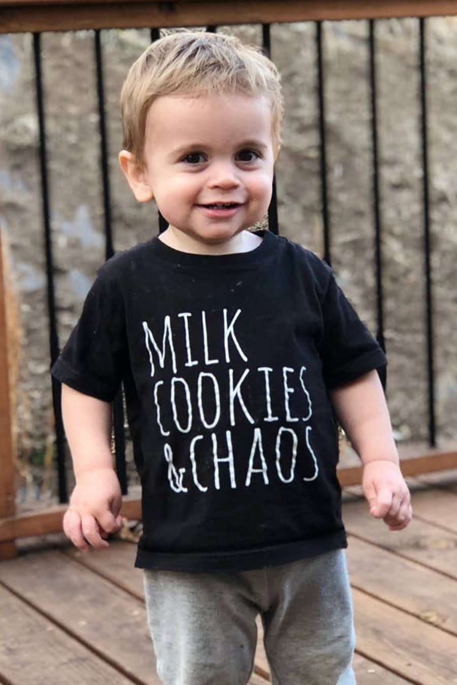 Milk Cookies Chaos Kids Tee | Black - Main Image Number 1 of 1