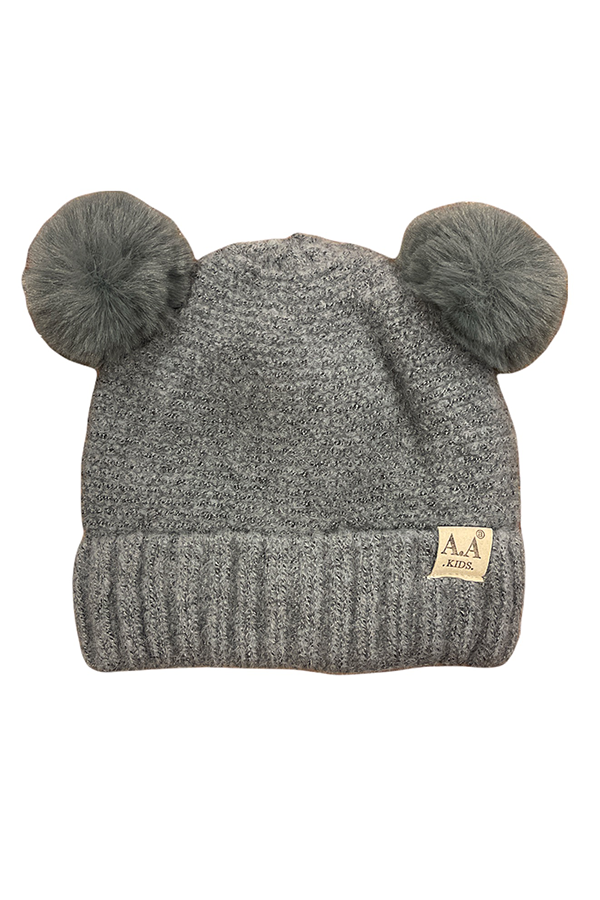 Kids Puff Beanie | Charcoal Grey - Main Image Number 1 of 1