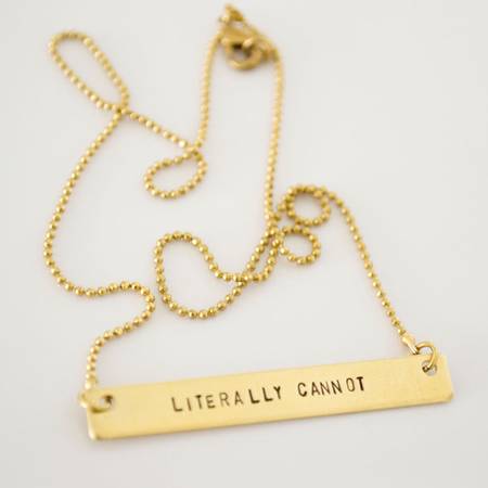 Literally Cannot Bar Necklace | 16in - Main Image Number 1 of 1