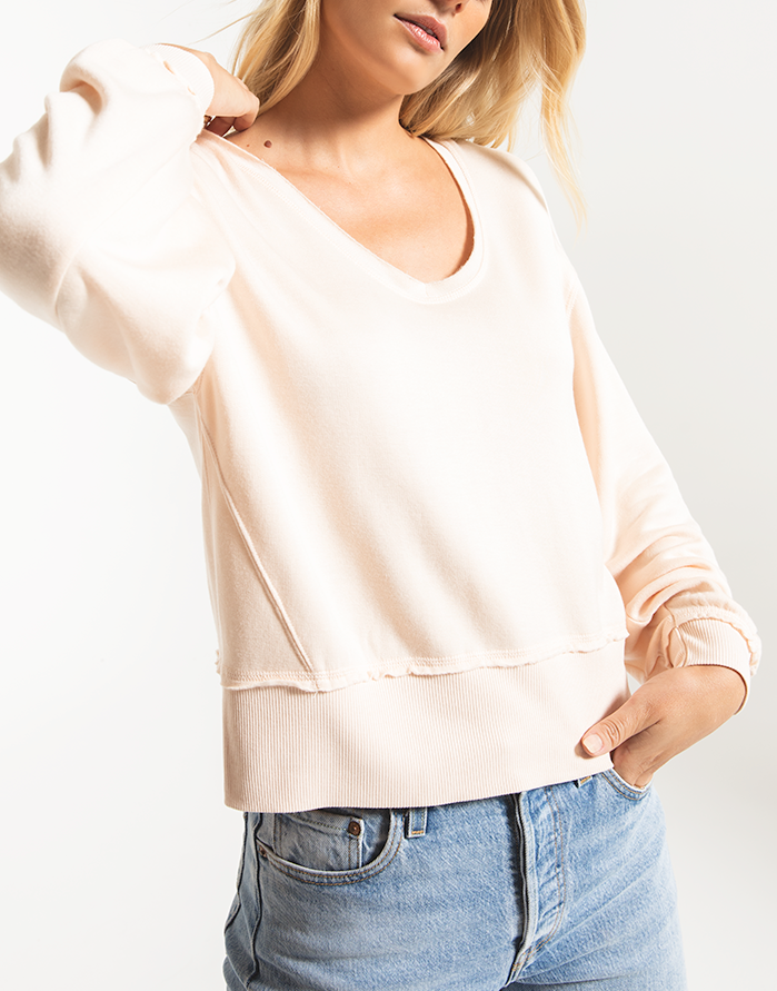 Deep V Pullover | Rosewater - West of Camden - Thumbnail Image Number 1 of 3
