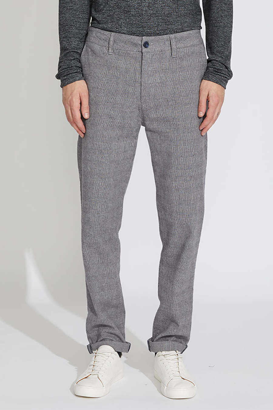 Ward Knit Plaid Pants | Slate - West of Camden - Main Image Number 1 of 1