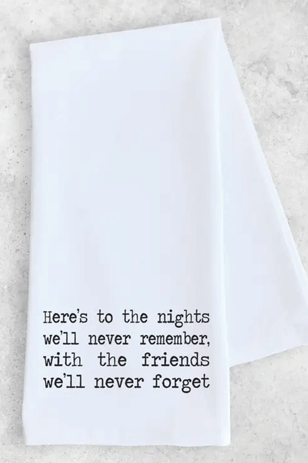 Here's To The Nights | Tea Towel - Main Image Number 1 of 1