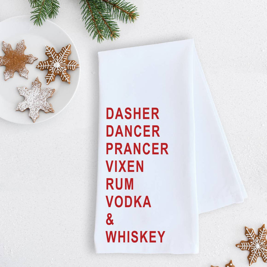 Rum Vodka & Whiskey Tea Towel | White - West of Camden