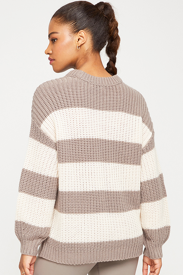 Aries Pullover Sweater | Pebble Stripe - Main Image Number 2 of 2