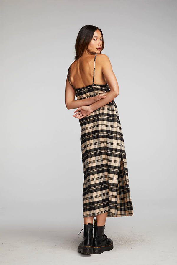 Flannel Midi Slip Dress | London Plaid - Main Image Number 2 of 3