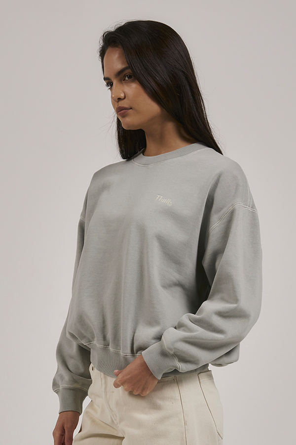 Tempo Slouch Crew | Sage Grey - Main Image Number 1 of 4