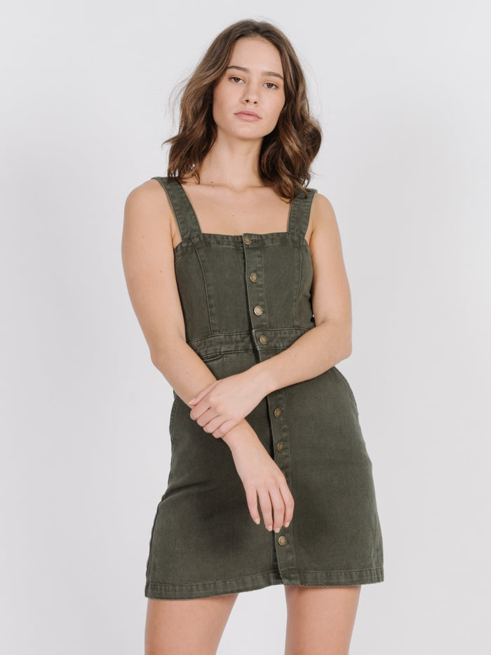 Catherine Dress | Army Green - Main Image Number 1 of 3