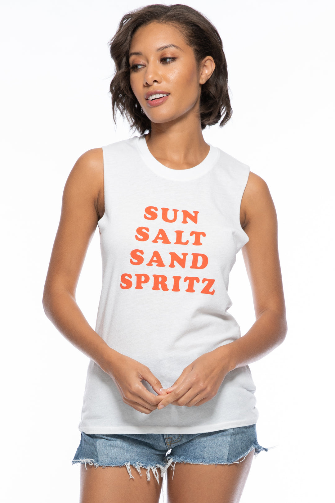 Sun Salt Spritz Muscle | White - Main Image Number 1 of 1