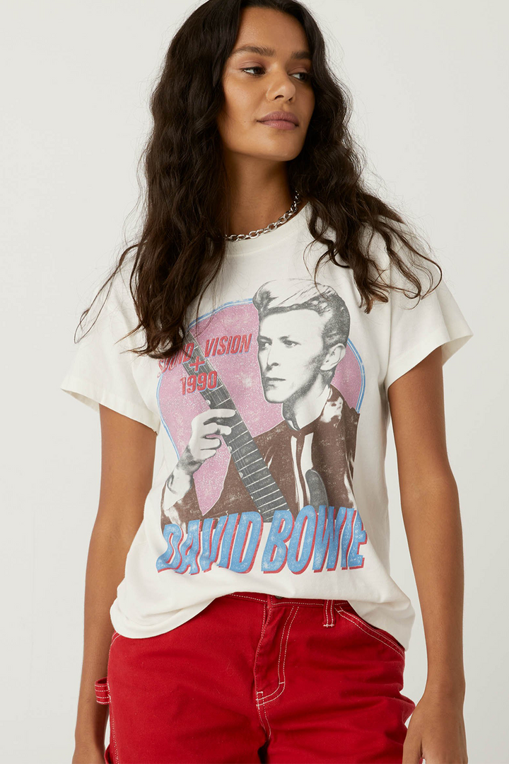 David Bowie Sound Vision Tee | Vintage White - Thumbnail Image Number 1 of 2

