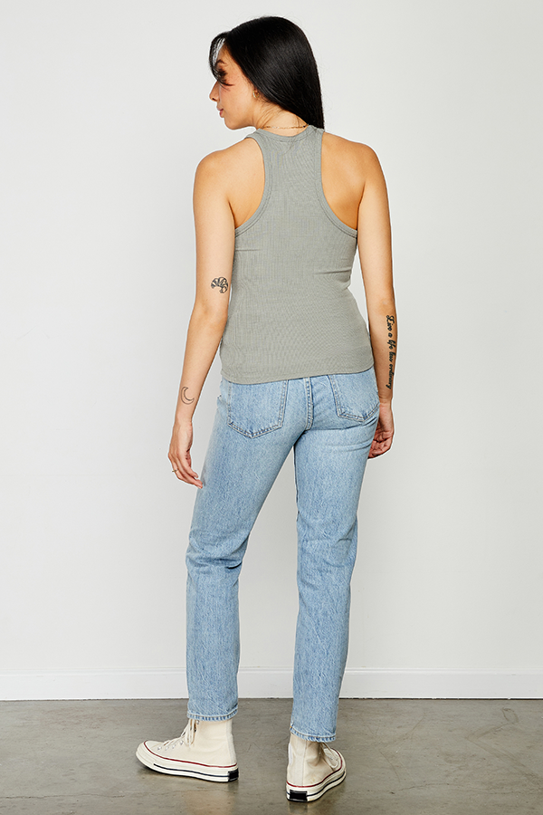 Celine Rib Tank | Aloe - Main Image Number 2 of 2