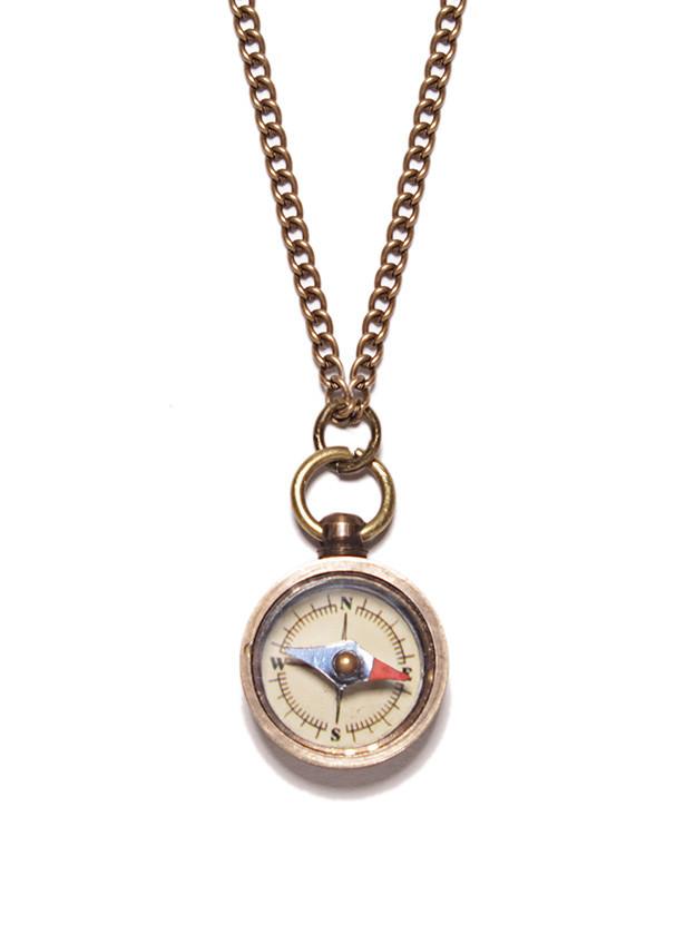 Antiqued Miniature Compass Necklace - Main Image Number 1 of 1