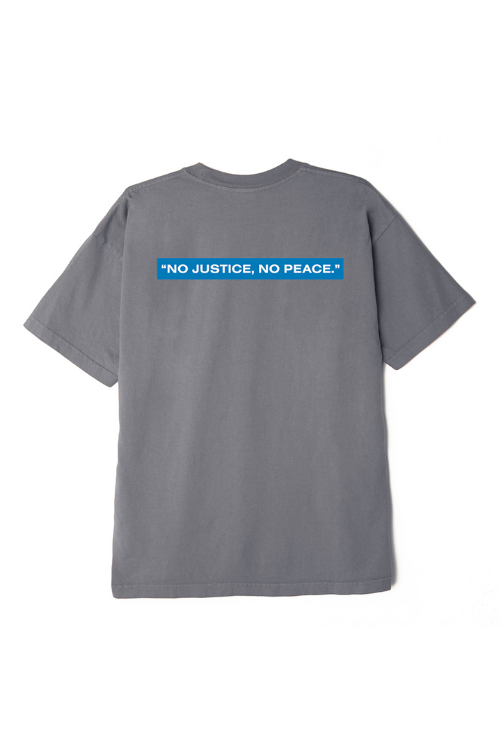 No Justice No Peace Tee | Frost Grey - Thumbnail Image Number 1 of 2
