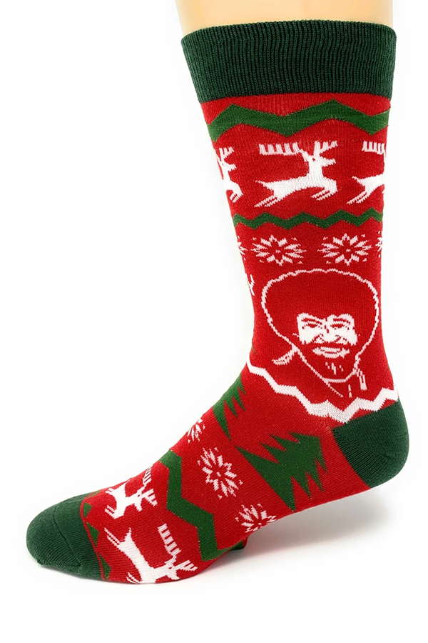 Merry Merry Bob Ross Holiday Socks - Main Image Number 1 of 2