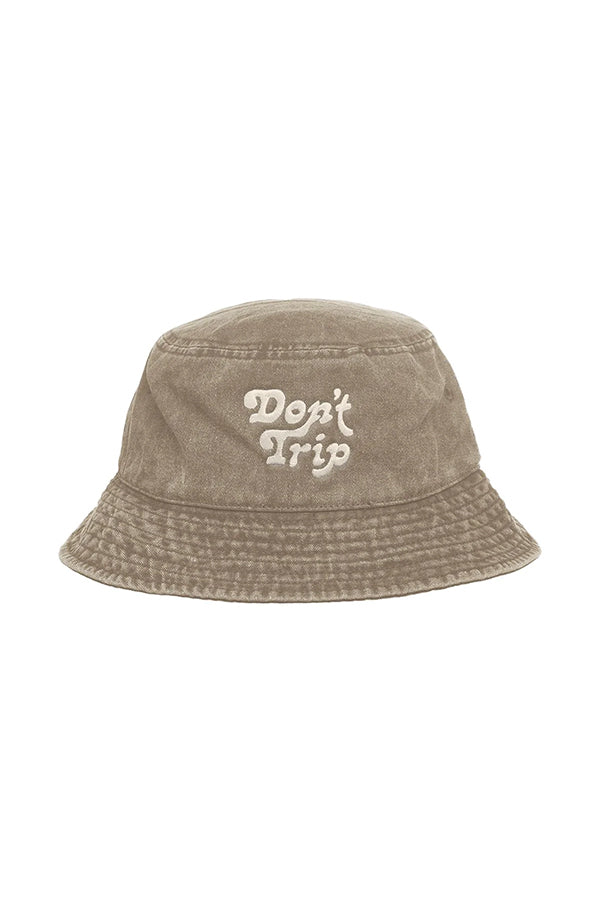 Free & Easy Don't Trip Washed Bucket Hat | Khaki - Main Image Number 1 of 1