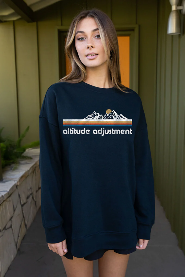 Altitude Adjustment Oversized Sweatshirt | Navy - Main Image Number 1 of 1