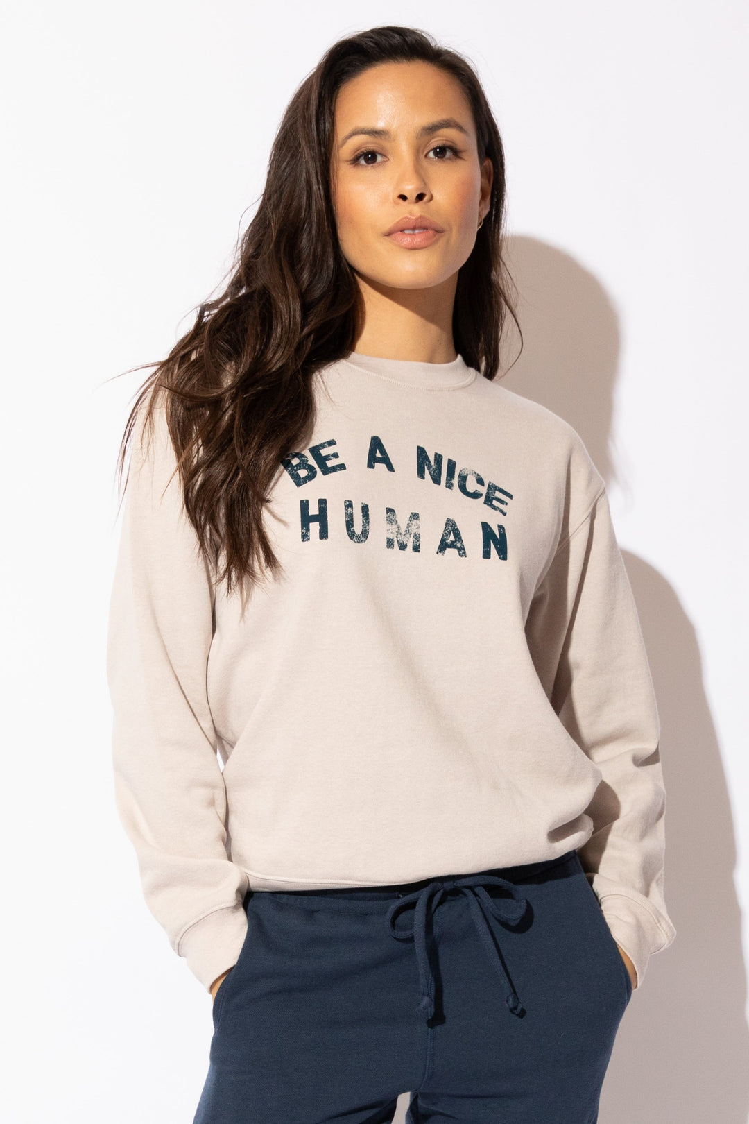 Be A Nice Human Sweatshirt | Oatmeal - Main Image Number 1 of 1