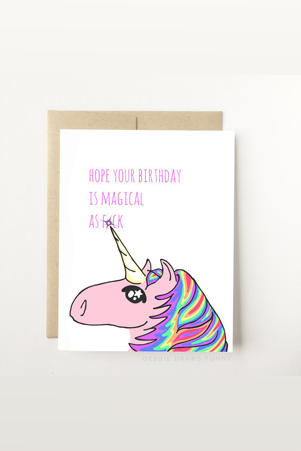 Magical AF Unicorn Birthday Card - Main Image Number 1 of 1