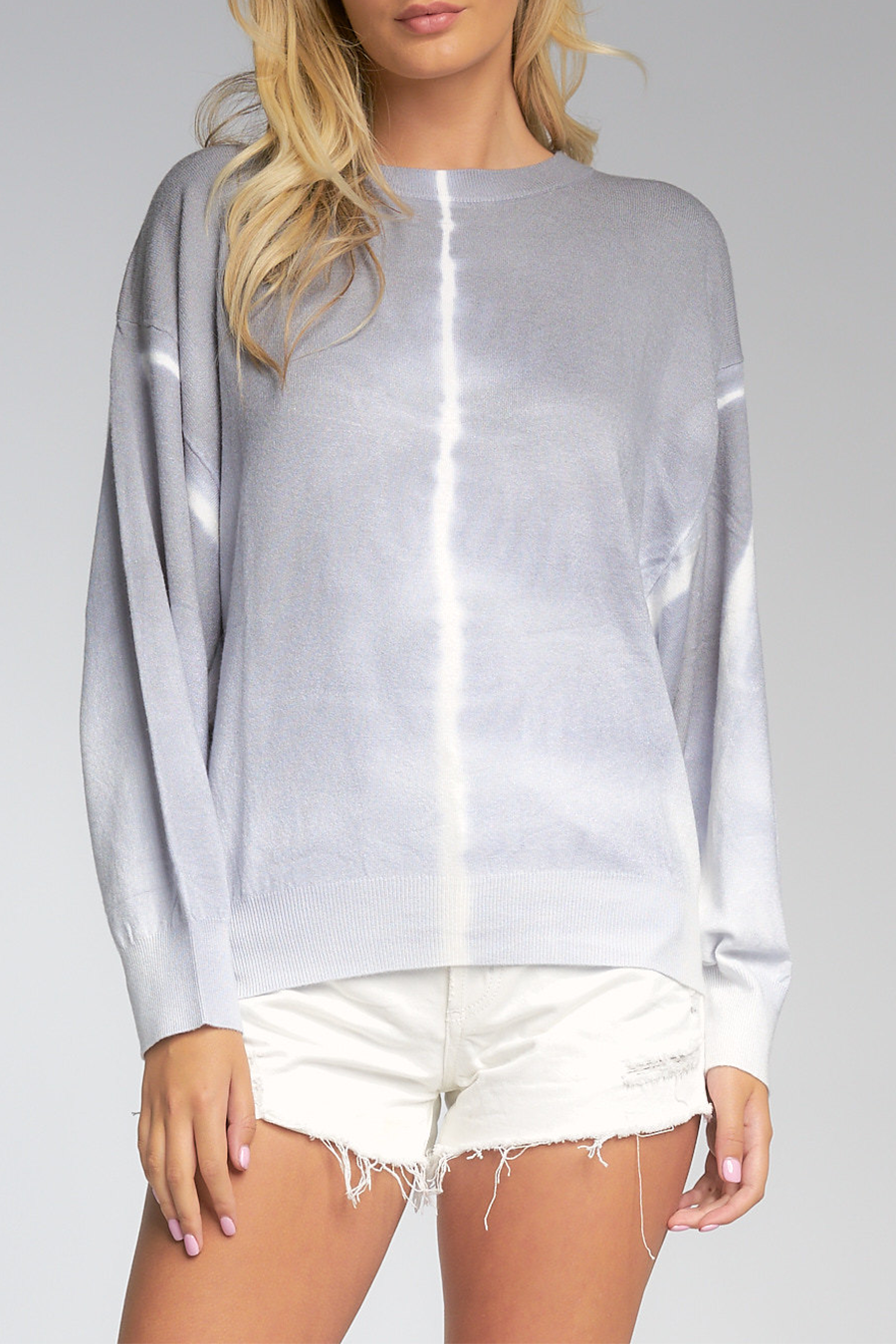 Tie Dye Crew Neck Sweater | Ash Grey O/S - Main Image Number 1 of 2