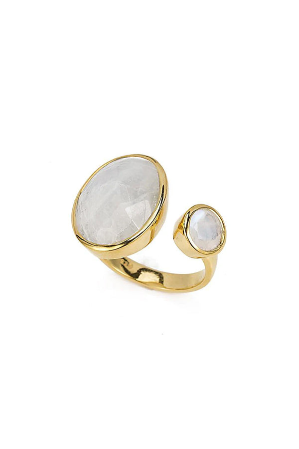 Kyoto Double Bezel Gemstone Ring | Moonstone - Main Image Number 1 of 1