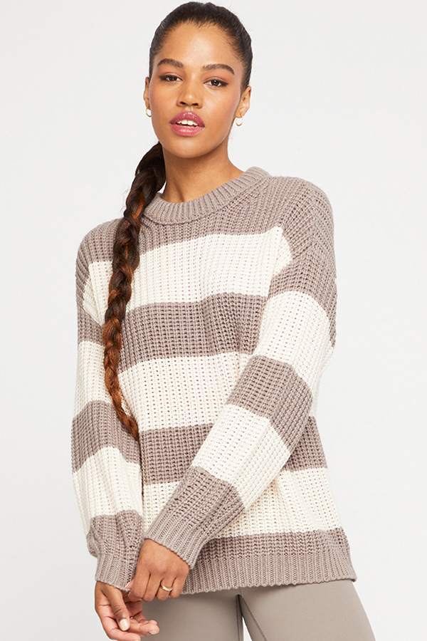 Aries Pullover Sweater | Pebble Stripe