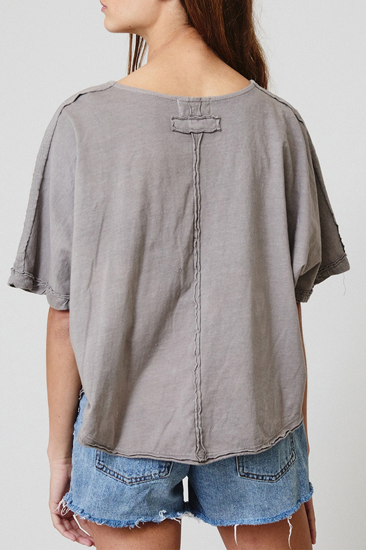 Vintage Loop Button Top | Grey - Thumbnail Image Number 3 of 3
