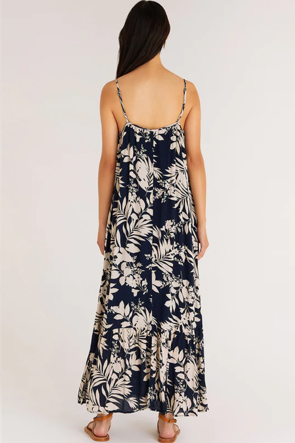 Rocco Leaf Maxi Dress | Midnight Blue - Main Image Number 2 of 2