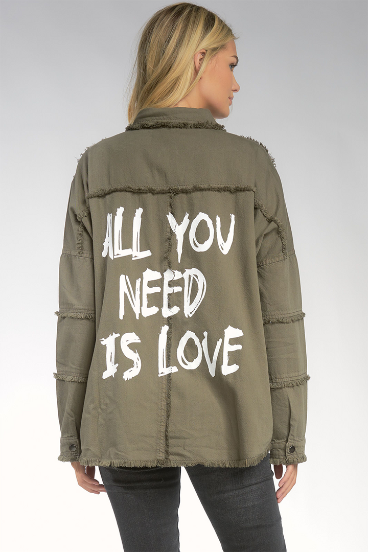 All You Need Is Love Jacket | Olive - Thumbnail Image Number 1 of 2

