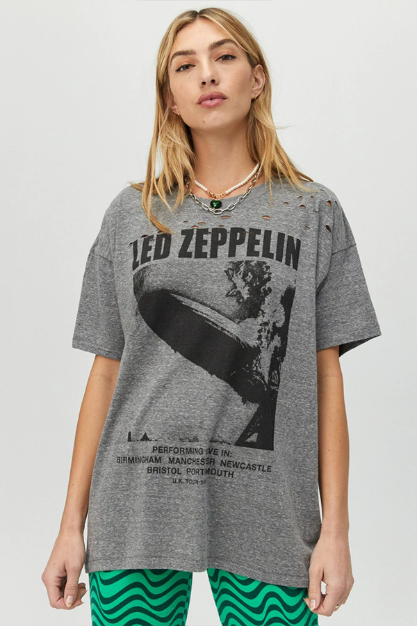 Led Zeppelin Blimp 1969 Merch Tee | Heather Grey - Main Image Number 1 of 1