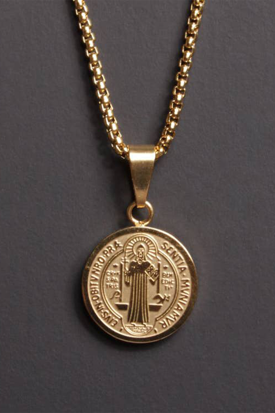 St Benedict Medal Necklace 20" | Gold - Main Image Number 3 of 3