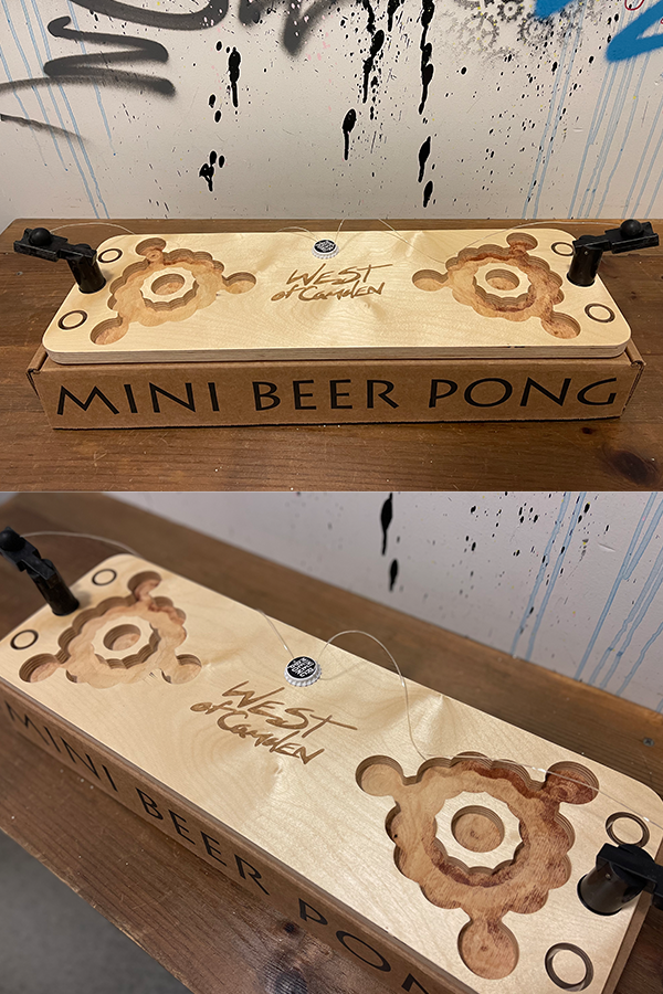 Wooden Crafted Mini Beer Pong Set - Main Image Number 1 of 1