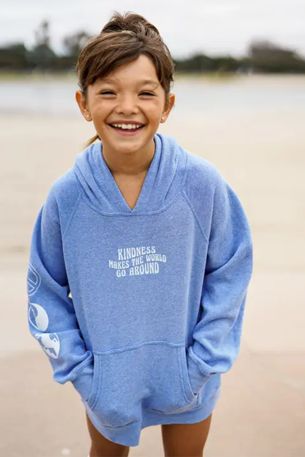 Youth Kindness Makes The World Hoodie | Blue - Main Image Number 1 of 2