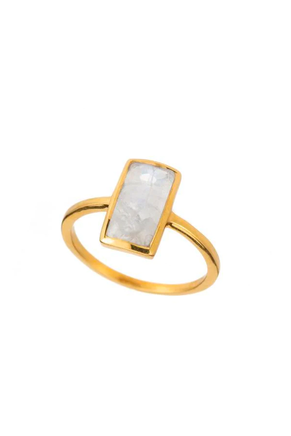 Vertical Rectangle Gemstone Ring | Moonstone - Main Image Number 1 of 1