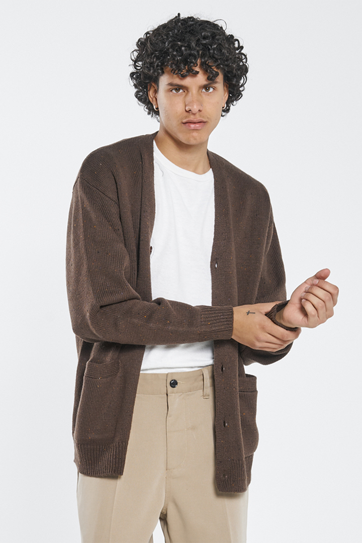 Pennyroyal Cardigan | Postal Brown - Thumbnail Image Number 1 of 3
